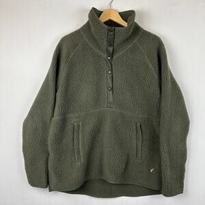 Indyeva Pecora Polartec Fleece Sweater Jacket Olive Green/Brown Women's Size XL